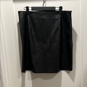 Old Navy Faux Leather Black Mini Skirt with Side Zipper